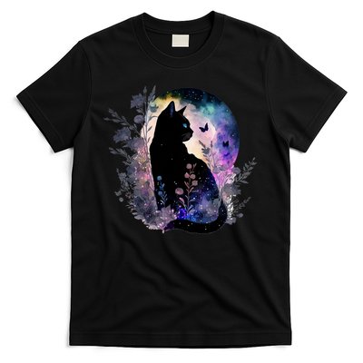 Space Cat Galaxy Cat Funny For Cat Dad Cat Mom Cat Lover Cat Alien Ufo T-Shirt