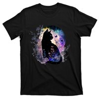 Space Cat Galaxy Cat Funny For Cat Dad Cat Mom Cat Lover Cat Alien Ufo T-Shirt