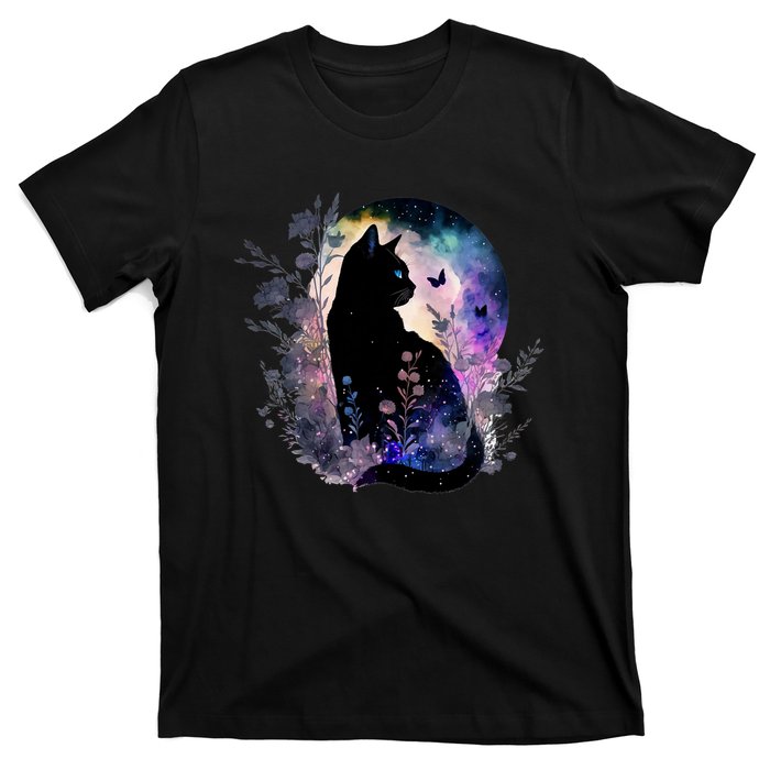 Space Cat Galaxy Cat Funny For Cat Dad Cat Mom Cat Lover Cat Alien Ufo T-Shirt