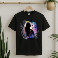 Space Cat Galaxy Cat Funny For Cat Dad Cat Mom Cat Lover Cat Alien Ufo T-Shirt