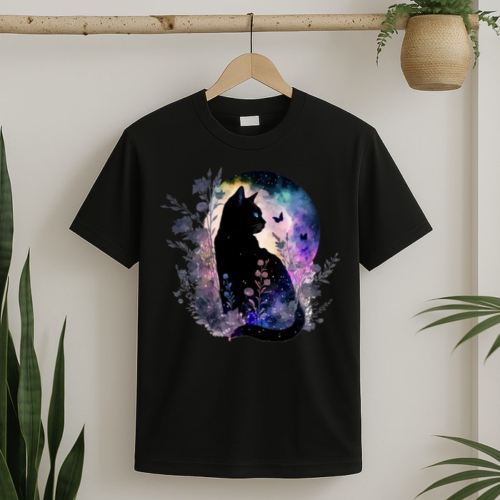 Space Cat Galaxy Cat Funny For Cat Dad Cat Mom Cat Lover Cat Alien Ufo T-Shirt