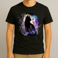 Space Cat Galaxy Cat Funny For Cat Dad Cat Mom Cat Lover Cat Alien Ufo T-Shirt