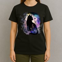 Space Cat Galaxy Cat Funny For Cat Dad Cat Mom Cat Lover Cat Alien Ufo T-Shirt