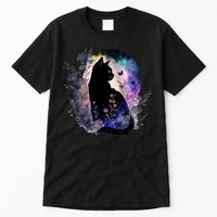 Space Cat Galaxy Cat Funny For Cat Dad Cat Mom Cat Lover Cat Alien Ufo Tall T-Shirt