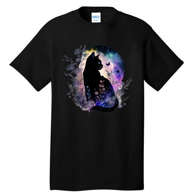 Space Cat Galaxy Cat Funny For Cat Dad Cat Mom Cat Lover Cat Alien Ufo Tall T-Shirt