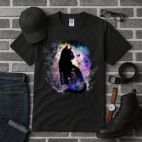 Space Cat Galaxy Cat Funny For Cat Dad Cat Mom Cat Lover Cat Alien Ufo Tall T-Shirt
