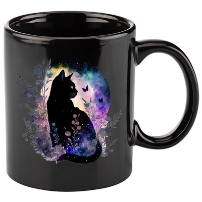 Space Cat Galaxy Cat Funny For Cat Dad Cat Mom Cat Lover Cat Alien Ufo 11oz C Handle Ceramic Mug