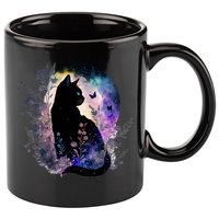 Space Cat Galaxy Cat Funny For Cat Dad Cat Mom Cat Lover Cat Alien Ufo 11oz C Handle Ceramic Mug