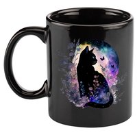Space Cat Galaxy Cat Funny For Cat Dad Cat Mom Cat Lover Cat Alien Ufo 11oz C Handle Ceramic Mug