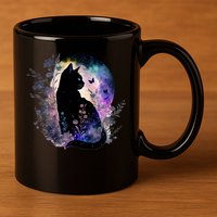 Space Cat Galaxy Cat Funny For Cat Dad Cat Mom Cat Lover Cat Alien Ufo 11oz C Handle Ceramic Mug