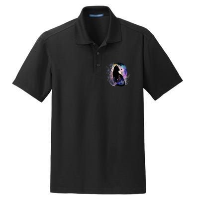 Space Cat Galaxy Cat Funny For Cat Dad Cat Mom Cat Lover Cat Alien Ufo Dry Zone Grid Polo