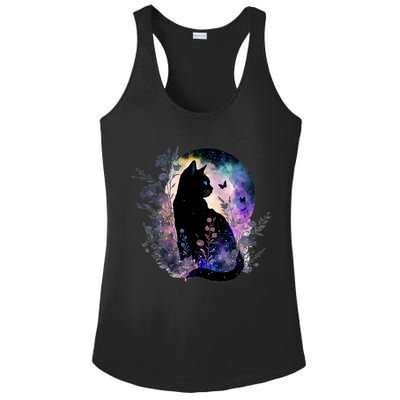 Space Cat Galaxy Cat Funny For Cat Dad Cat Mom Cat Lover Cat Alien Ufo Ladies PosiCharge Competitor Racerback Tank