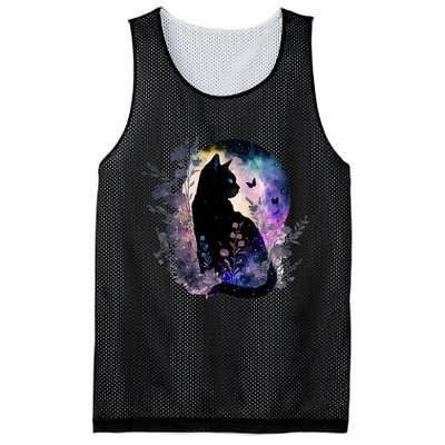 Space Cat Galaxy Cat Funny For Cat Dad Cat Mom Cat Lover Cat Alien Ufo Mesh Reversible Basketball Jersey Tank