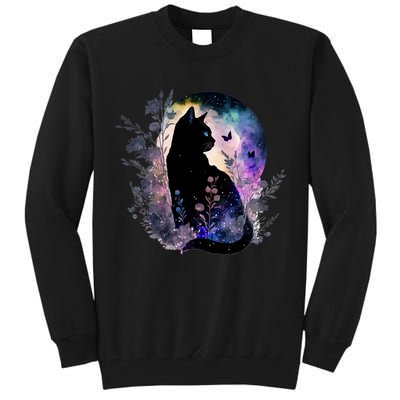 Space Cat Galaxy Cat Funny For Cat Dad Cat Mom Cat Lover Cat Alien Ufo Tall Sweatshirt