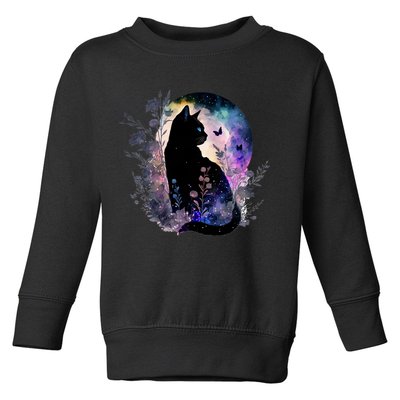 Space Cat Galaxy Cat Funny For Cat Dad Cat Mom Cat Lover Cat Alien Ufo Toddler Sweatshirt