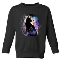 Space Cat Galaxy Cat Funny For Cat Dad Cat Mom Cat Lover Cat Alien Ufo Toddler Sweatshirt