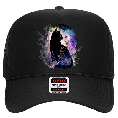 Space Cat Galaxy Cat Funny For Cat Dad Cat Mom Cat Lover Cat Alien Ufo Trucker Hat