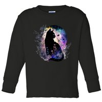 Space Cat Galaxy Cat Funny For Cat Dad Cat Mom Cat Lover Cat Alien Ufo Toddler Long Sleeve Shirt