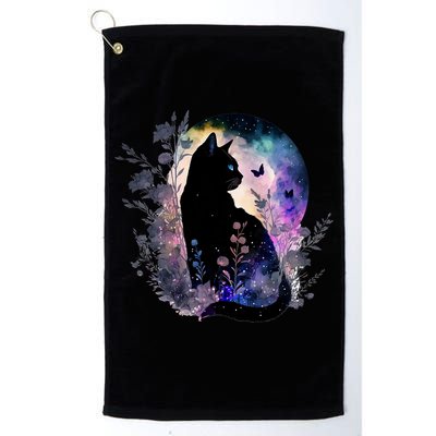 Space Cat Galaxy Cat Funny For Cat Dad Cat Mom Cat Lover Cat Alien Ufo Golf Towel