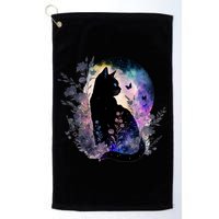 Space Cat Galaxy Cat Funny For Cat Dad Cat Mom Cat Lover Cat Alien Ufo Golf Towel