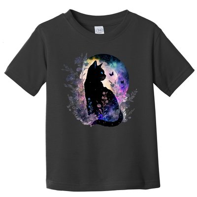 Space Cat Galaxy Cat Funny For Cat Dad Cat Mom Cat Lover Cat Alien Ufo Toddler T-Shirt