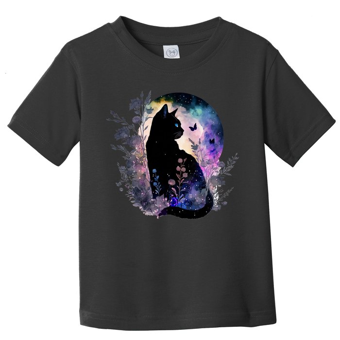 Space Cat Galaxy Cat Funny For Cat Dad Cat Mom Cat Lover Cat Alien Ufo Toddler T-Shirt