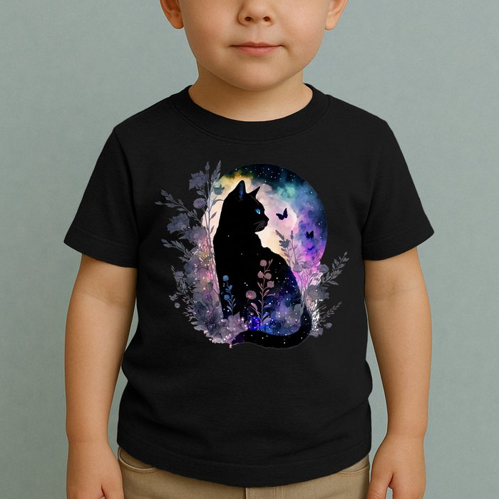 Space Cat Galaxy Cat Funny For Cat Dad Cat Mom Cat Lover Cat Alien Ufo Toddler T-Shirt