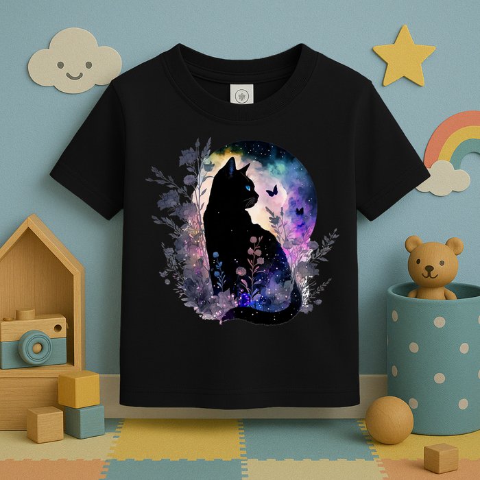 Space Cat Galaxy Cat Funny For Cat Dad Cat Mom Cat Lover Cat Alien Ufo Toddler T-Shirt