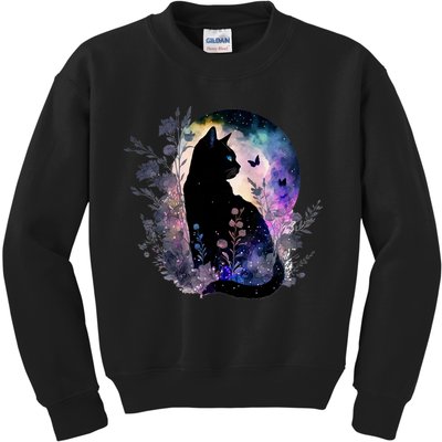 Space Cat Galaxy Cat Funny For Cat Dad Cat Mom Cat Lover Cat Alien Ufo Kids Sweatshirt
