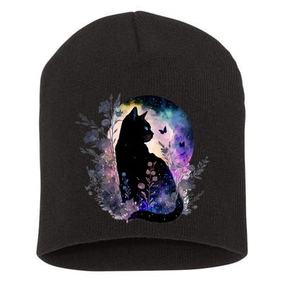 Space Cat Galaxy Cat Funny For Cat Dad Cat Mom Cat Lover Cat Alien Ufo Short Acrylic Beanie