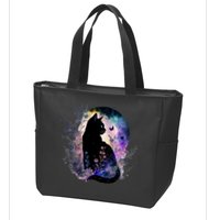 Space Cat Galaxy Cat Funny For Cat Dad Cat Mom Cat Lover Cat Alien Ufo Zip Tote Bag