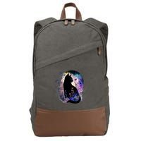 Space Cat Galaxy Cat Funny For Cat Dad Cat Mom Cat Lover Cat Alien Ufo Cotton Canvas Backpack
