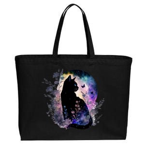 Space Cat Galaxy Cat Funny For Cat Dad Cat Mom Cat Lover Cat Alien Ufo Cotton Canvas Jumbo Tote