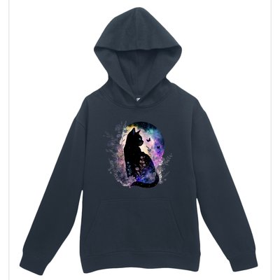 Space Cat Galaxy Cat Funny For Cat Dad Cat Mom Cat Lover Cat Alien Ufo Urban Pullover Hoodie