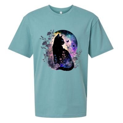 Space Cat Galaxy Cat Funny For Cat Dad Cat Mom Cat Lover Cat Alien Ufo Sueded Cloud Jersey T-Shirt