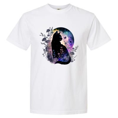 Space Cat Galaxy Cat Funny For Cat Dad Cat Mom Cat Lover Cat Alien Ufo Garment-Dyed Heavyweight T-Shirt