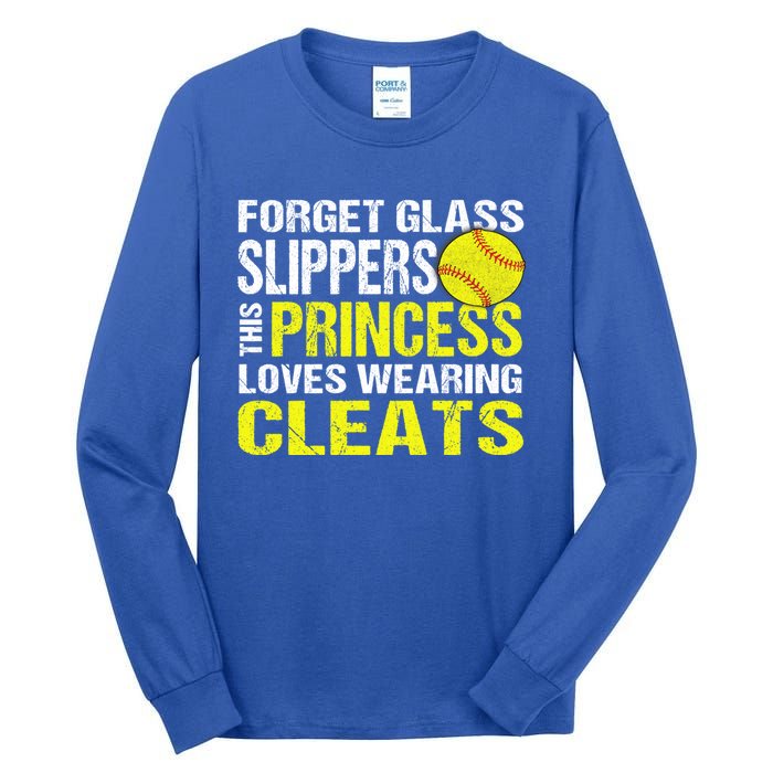 Softball Cute Gift Cleats Pitcher Catcher Team Player Gift Cute Gift Tall Long Sleeve T-Shirt