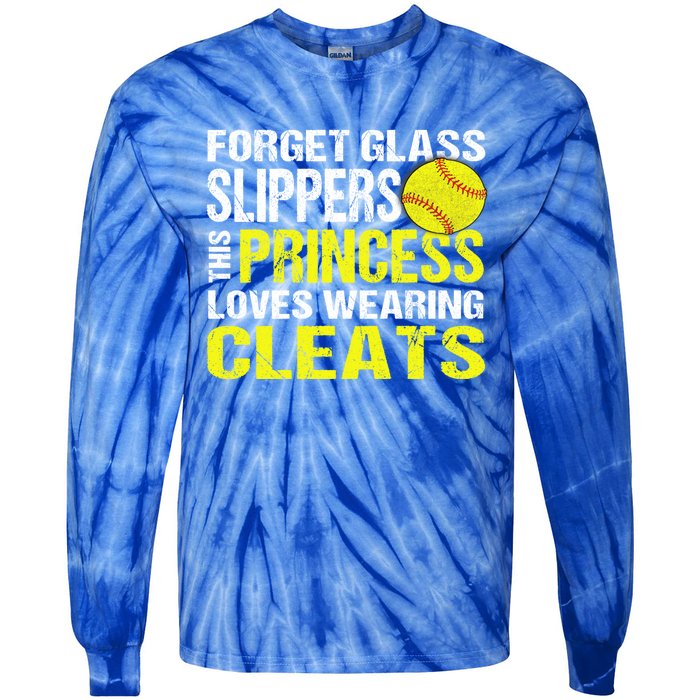 Softball Cute Gift Cleats Pitcher Catcher Team Player Gift Cute Gift Tie-Dye Long Sleeve Shirt