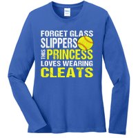 Softball Cute Gift Cleats Pitcher Catcher Team Player Gift Cute Gift Ladies Long Sleeve Shirt