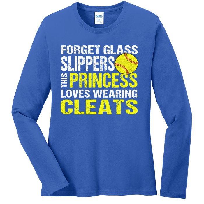 Softball Cute Gift Cleats Pitcher Catcher Team Player Gift Cute Gift Ladies Long Sleeve Shirt