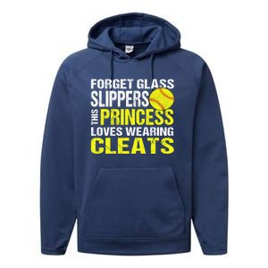 Softball Cute Gift Cleats Pitcher Catcher Team Player Gift Cute Gift Performance Fleece Hoodie