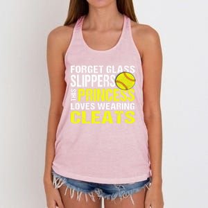 Softball Cute Gift Cleats Pitcher Catcher Team Player Gift Cute Gift Women's Knotted Racerback Tank