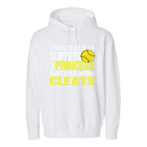 Softball Cute Gift Cleats Pitcher Catcher Team Player Gift Cute Gift Garment-Dyed Fleece Hoodie