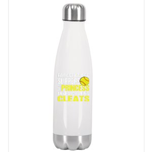 Softball Cute Gift Cleats Pitcher Catcher Team Player Gift Cute Gift Stainless Steel Insulated Water Bottle