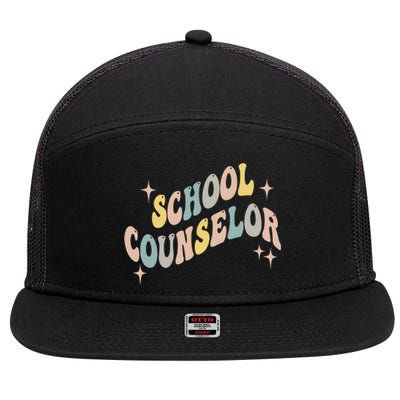 School Counselor groovy Guidance Counselor 7 Panel Mesh Trucker Snapback Hat