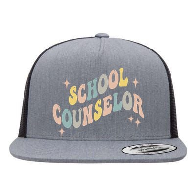 School Counselor groovy Guidance Counselor Flat Bill Trucker Hat