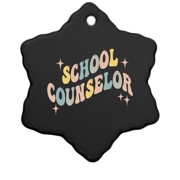 School Counselor groovy Guidance Counselor Ceramic Star Ornament