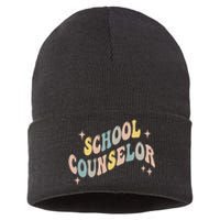 School Counselor groovy Guidance Counselor Sustainable Knit Beanie