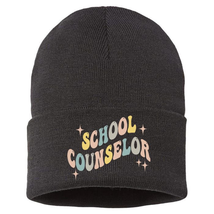 School Counselor groovy Guidance Counselor Sustainable Knit Beanie