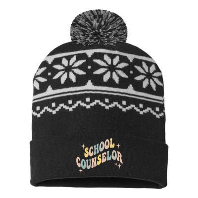 School Counselor groovy Guidance Counselor USA-Made Snowflake Beanie